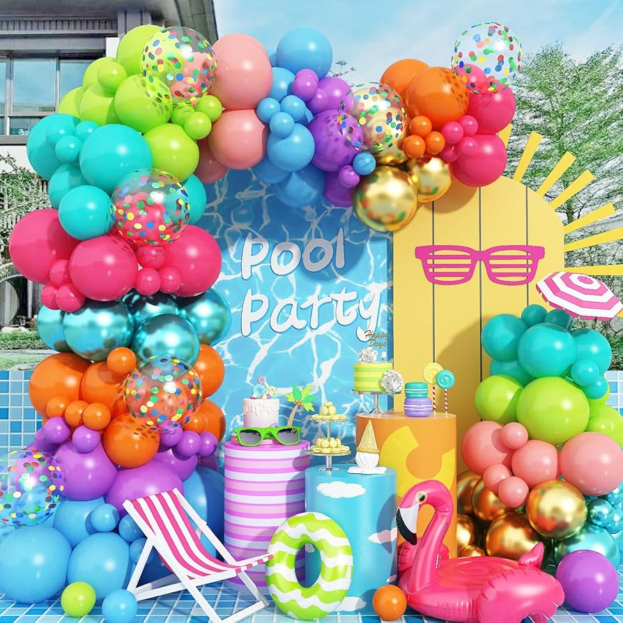 Colorful balloon arch decoration